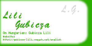 lili gubicza business card